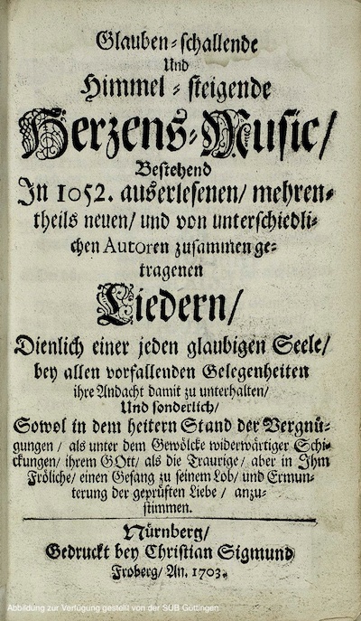 schoenbergisches gesangbuch titelblatt SUB Goettingen