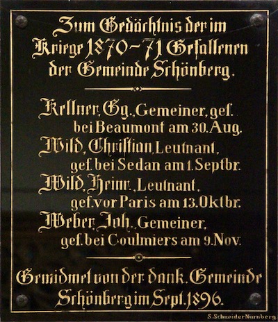 Gedenktafel für Gefallene 1870-1871