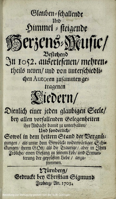 Auszug aus dem Schönbergischen Gesangbuch